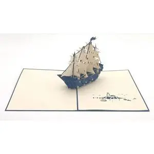 Tarjeta Felicitacion Galeon Azul