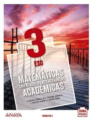 Matemáticas Acadèmicas 3ºeso. Trimestral. Suma Piezas. Andalucía.