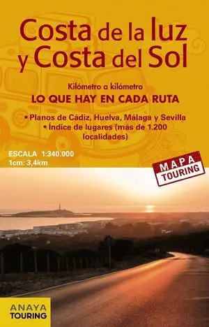 Mapa de Carreteras de la Costa de la Luz y Costa del Sol (Desplegable), Escala 1