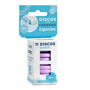 INGENIOX ESTUCHE 11 DISCOS PARA CUADERNO MALVA