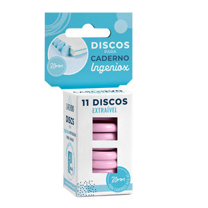 INGENIOX ESTUCHE 11 DISCOS PARA CUADERNO ROSAS