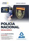 POLICIA NACIONAL ESCALA BASICA. TEMARIO VOLUMEN 1 CIENCIAS JURIDICAS