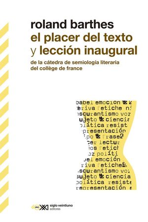 EL PLACER DEL TEXTO Y LECCIÓN INAUGURAL